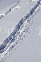 Background of off-piste ski slope with new-fallen snow