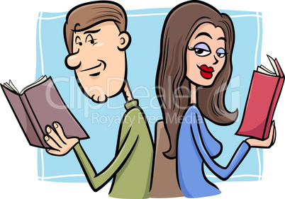 couple in love cartoon illustration