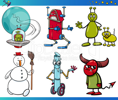 Cartoon Fantasy Characters Set