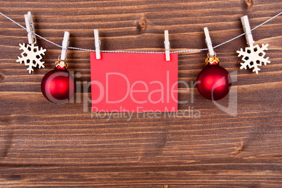 Christmas Decoration on a Line with Empty Label