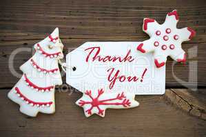Red and White Christmas Thank You Label
