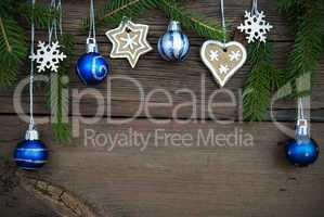 Christmas Decoration Hanging on Wood with Copy Space