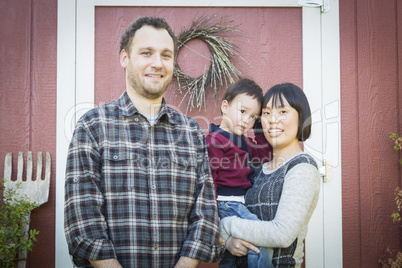 Mixed Race Family Having Fun Outside