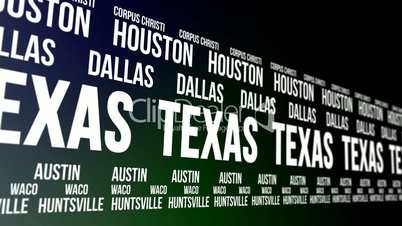 Texas State and Major Cities Scrolling Banner