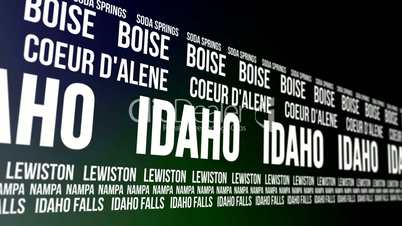 Idaho State and Major Cities Scrolling Banner