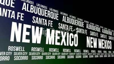 New Mexico State and Major Cities Scrolling Banner