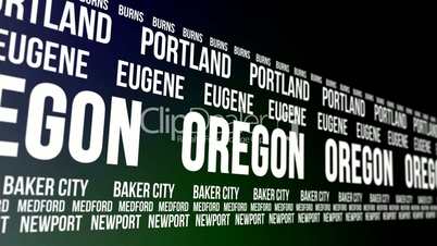 Oregon State and Major Cities Scrolling Banner