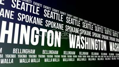 Washington State and Major Cities Scrolling Banner