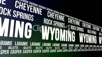 Wyoming State and Major Cities Scrolling Banner