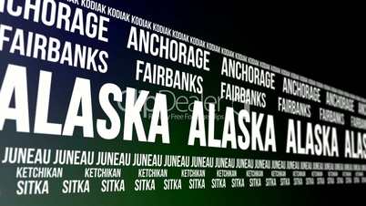 Alaska State and Major Cities Scrolling Banner