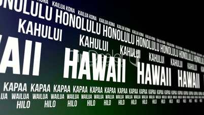 Hawaii State and Major Cities Scrolling Banner