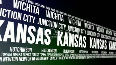 Kansas State and Major Cities Scrolling Banner