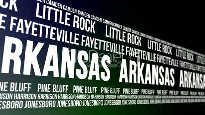 Arkansas State and Major Cities Scrolling Banner