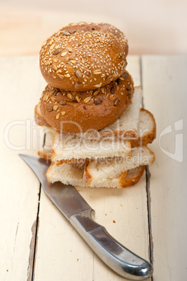 organic bread over rustic table