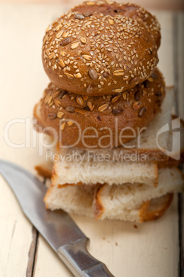 organic bread over rustic table