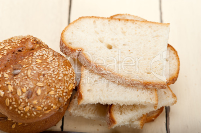 organic bread over rustic table