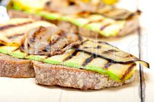 grilled vegetables on bread