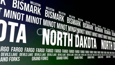 North Dakota State and Major Cities Scrolling Banner