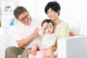 Asian family portrait indoor