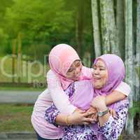 Muslim mother and daughter