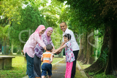 Asian family outdoor lifestyle