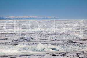 Frozen Lake Baikal. Winter.