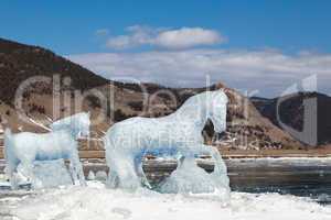 Horse, a sculpture from ice