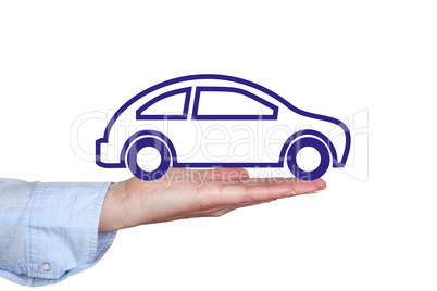Hand holding car