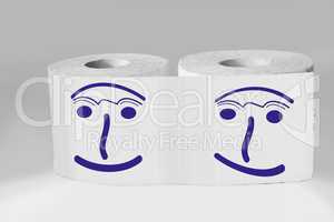 Toilet paper rolls with face