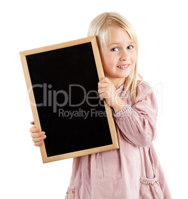 girl holding board