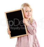 girl holding board