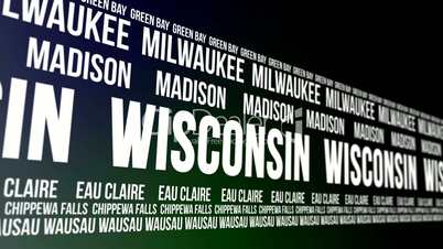 Wisconsin State and Major Cities Scrolling Banner