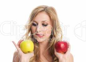 Eine Frau mit Äpfel