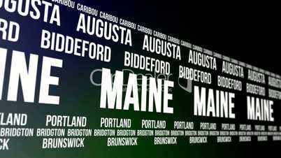 Maine State and Major Cities Scrolling Banner