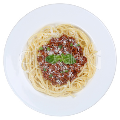 Spaghetti Bolognese Nudeln Pasta Gericht freigestellt