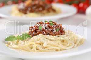 Spaghetti Bolognese Nudeln Pasta Gericht auf Teller