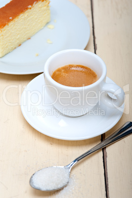 italian espresso coffee and cheese cake