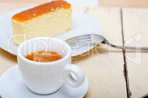 italian espresso coffee and cheese cake