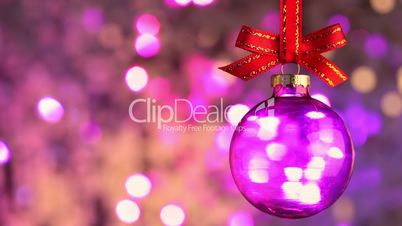 Shiny Background and Christmas Ball. Seamless Loop