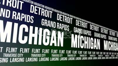 Michigan State and Major Cities Scrolling Banner