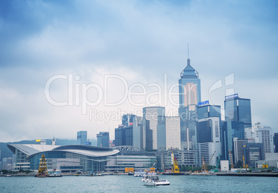 HONG KONG, CHINA - MAY 12: View of of Hong Kong downtown skyline