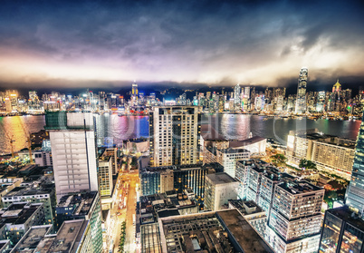 HONG KONG, CHINA - MAY 12: View of of Hong Kong downtown skyline