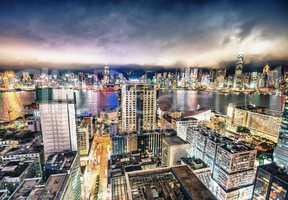 HONG KONG, CHINA - MAY 12: View of of Hong Kong downtown skyline