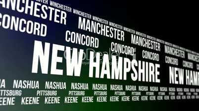New Hampshire State and Major Cities Scrolling Banner