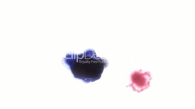 Blue and red drops of watercolor abstract background