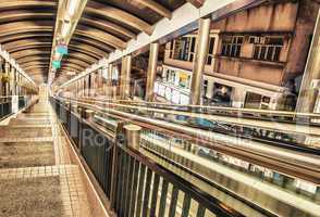 HONG KONG - MAY 7, 2014: The world famous trans city escalator.