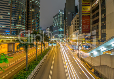 HONG KONG - MAY 8, 2014: Hong Kong skyline at night. The city is