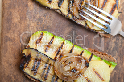 grilled vegetables on bread