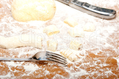 making fresh Italian potato gnocchi