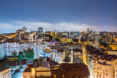 ISTANBUL - SEPTEMBER 17, 2014: City night panorama. Istanbul is